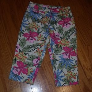 Floral capris; hawaiin inspired
